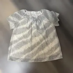 ドット柄 シフォンブラウス 半袖のサムネイル
