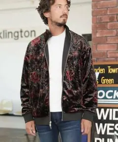 着用1回のみ 定価2万円 カンビオ ベロア 花柄 ブルゾン