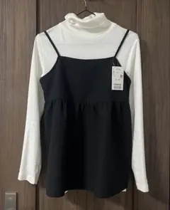 キャミソール　レイヤードトップス　ブラック