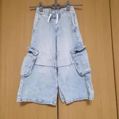 GAP キッズ ライトブルー デニム カーゴパンツ