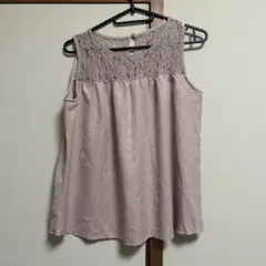 INGNI ノースリーブ レース切替 ピンクベージュ M