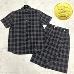 極美品 バーバリーズ ノバチェック セットアップ シャツ 巻きスカート 金ボタン