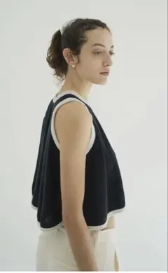 CLANE PILE FLARE TANK TOPS navy1のサムネイル