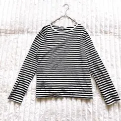 アメリカンホリック　長袖カットソー　L 白黒　ボーダー柄　シンプル　着回し可能