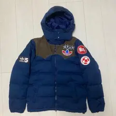 希少 アディダス ダウンジャケット ワッペン コーデュロイ生地 切り返し