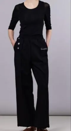 新品タグ付 DANSKINダンスキン オールデーアクティブワイドパンツ 黒S