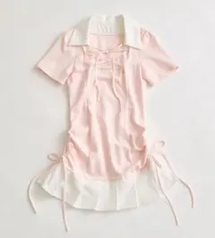 OLIVE des OLIVEオリーブデオリーブ　レイヤード風着痩せミニワンピ