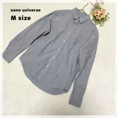 【ナノユニバース】長袖シャツ M グレー コットン100% ダンガリーのサムネイル