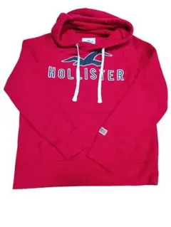 【中古品】Hollister 赤 フード付きパーカー 裏起毛 Sサイズ