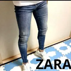 SALE‼️ザラ　ダメージカットオフスキニーデニム