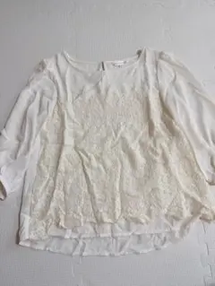 BUONA GIORNATA ホワイト 五分袖ブラウス S