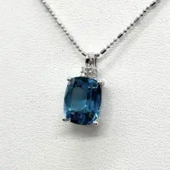 天然ロンドンブルートパーズ ptネックレス40センチ - メルカリ