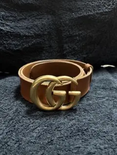 GUCCI グッチ ベルト インターロッキングG 74053 ブラウン ベージュ