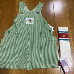 【2点セット】チマジロ　サロペット 100cmとソックス　くま　靴下　しまむら