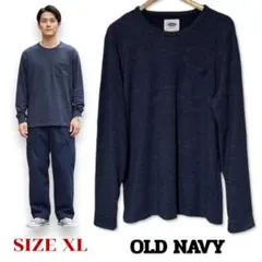 【US古着】OLD NAVY　サーマル長袖Ｔシャツ　XLサイズ　ネイビー