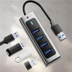 SETMSPACE 4ポート USB 3.0HUB　グレー