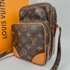 ルイヴィトン　アマゾン　ショルダーバッグ　モノグラム　ヌメ革　PVC レザー