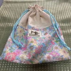巾着　化粧ポーチ　小物入れ　花柄