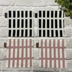 ハンドメイド　コースター　北欧格子柄