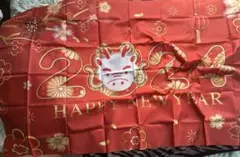 Paready タペストリー お正月 2024新年 玄関飾り 壁掛け レッド