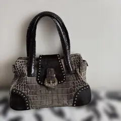 ✨美品✨ダイヤモンドパイソン ハンドバッグ ギャザーデザイン 希少 