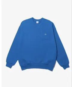 『 KEBOZ 』ポケット付き クルーネックSWEAT ブルー Lサイズ