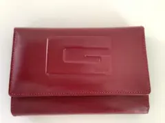 [z904]GUCCI 二つ折り財布 赤 レザー