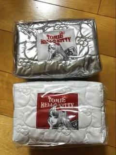 エニマイくじ 富江×ハローキティ D賞 マルチポーチ ホワイト シルバー