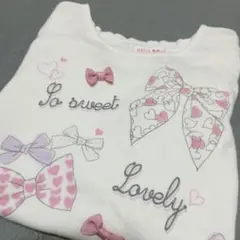 メゾ・ピアノ 120リボンプリント長袖Tシャツ