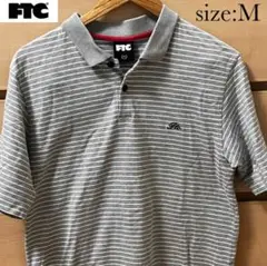 【複数割】FTC エフティーシー　半袖ポロシャツ　ボーダー　グレー　Mサイズ