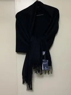 b*e様 ジョンストンズ　カシミア%ストール　ブラックマフラー　人気　大判