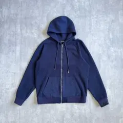 DIESEL ディーゼル リブロゴ ジップアップパーカー ネイビー XLサイズ