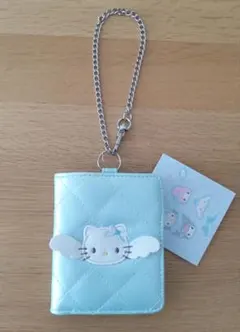 サンリオ　ハローキティ　カードケース　ストラップ付き　ライトブルー