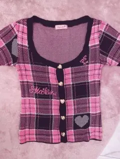 【希少】MA＊RS マーズ チェック柄カーディガン ニット 平成ギャル Y2K