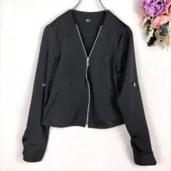 VICKY　ジップアップ　ノーカラージャケット　羽織り　サイズ2　黒