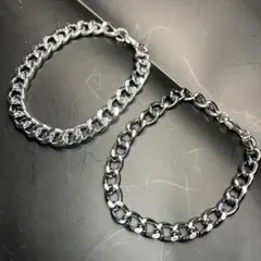 ブレスレット クローム シルバー チェーン アクセサリー ユニセックス 銀色