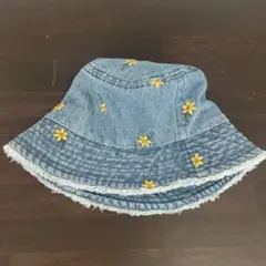ZARA デニム バケットハット 花柄刺繍 フリンジのサムネイル