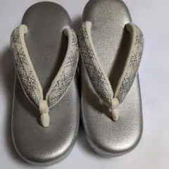 シルバー低反発お誂え草履 京都組紐織鼻緒