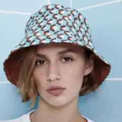 ZARA ハット 幾何学模様 レトロ