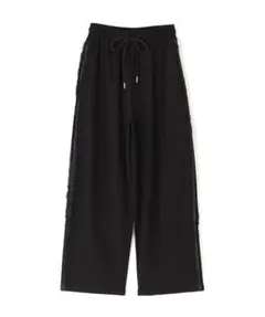 naturalbeautybasic フリルラインパンツ ブラック スウェット