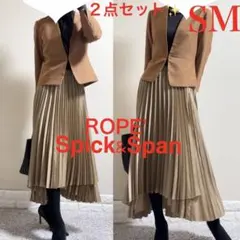 M 上下洗える！スーツ！ロペ　ジャケット　スピックアンドスパン　プリーツスカート