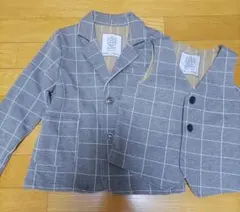 グレー チェック柄 ジャケット ベスト セット