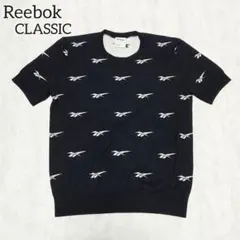 Reebok CLASSIC　コットンニット　カットソー　リーボック柄　ブラック