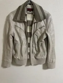 d•k•f ライトベージュ レザージャケット 46サイズ