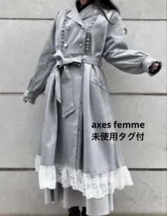 axes femme アクシーズファム 中綿コート レース ビジュー 黒 - メルカリ