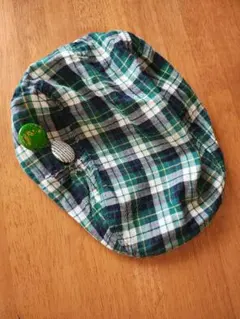 ヴィンテージ未使用チェック柄ハンチング帽 バッジ付Y2K❋fairygrunge