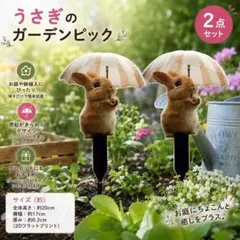 ガーデンピック うさぎ 2点セットガーデンオブジェ 庭飾り 花壇 鉢植え 可愛い