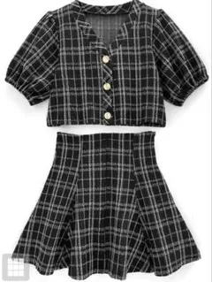 GRL カーディガンメミニスカートチェック柄ツイード セットアップ【sm246】