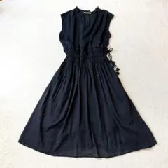 ヌキテパ ロングワンピース インド綿 コットンボイル ノースリーブ 黒 夏 K ヌキテパ ロングワンピース インド綿 コットンボイル ノースリーブ 黒