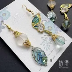 和風・灯籠に蝶/ピアス/ノンホールピアス